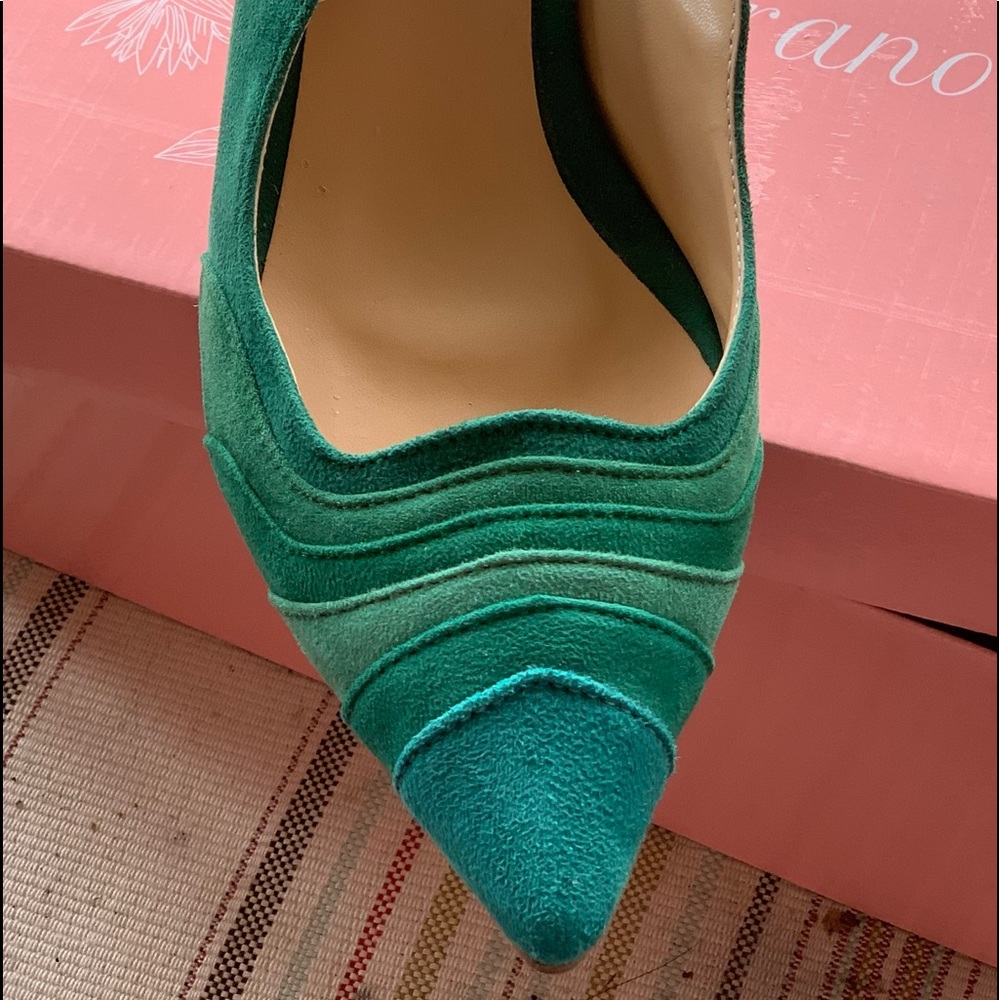 Teal Kitty heal shoes